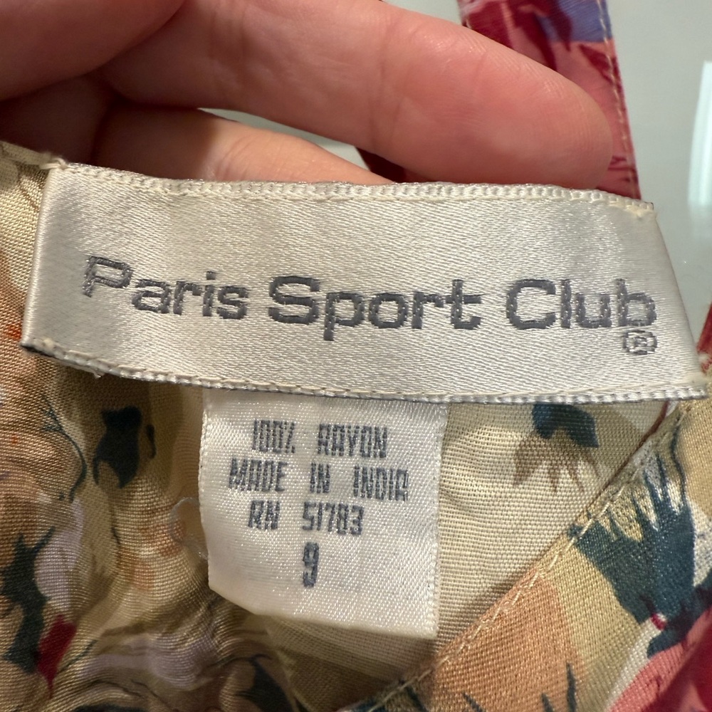 Vintage Paris Sport Club Floral Cross-Back Midi Sun Dress - Picture 3 of 5